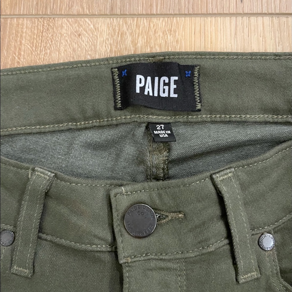 PAIGE Verdugo Ankle in Olive Green - Picture 3 of 6